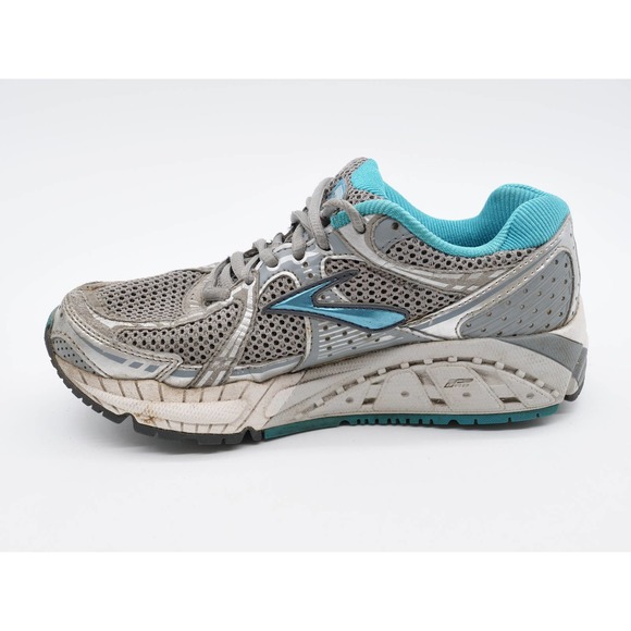 Brooks Running Shoes Womens 6 Addiction Gray Silver Lace Up Athletic Sneakers - Picture 5 of 12